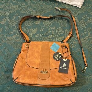 Leather Shoulder bag Tan - Brand New by Moda Luxe